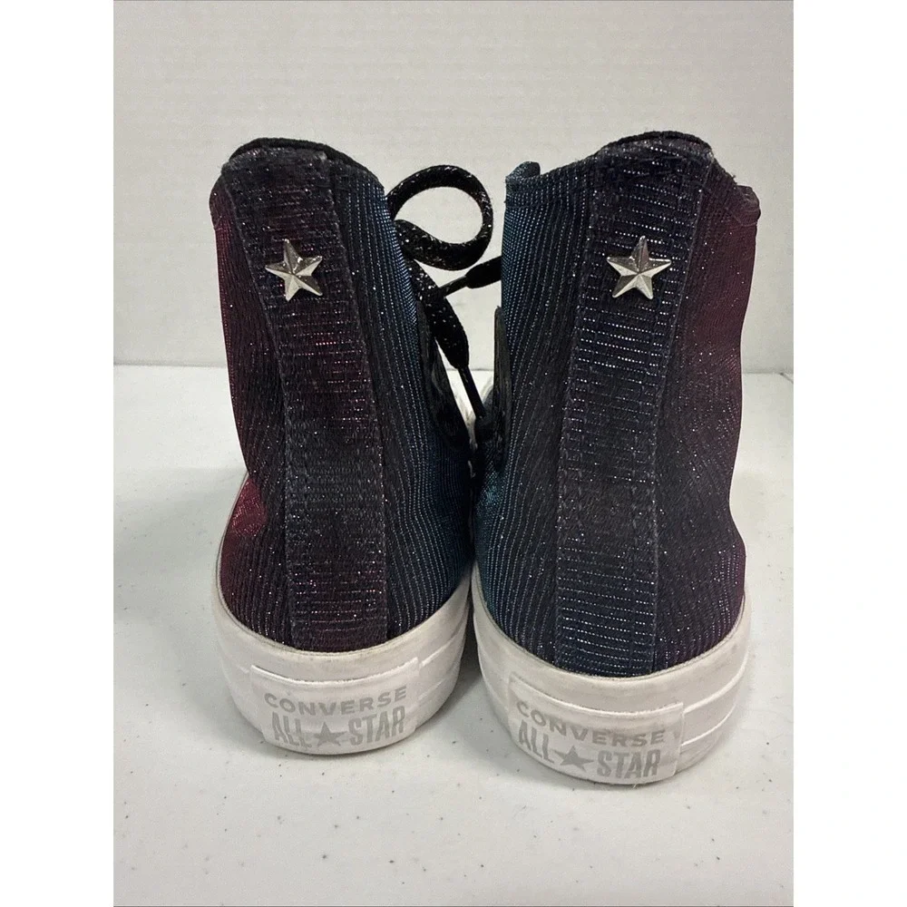Converse Chuck Taylor All Star Women High Top Shoe Starware Laser Black/Pink 5.5
